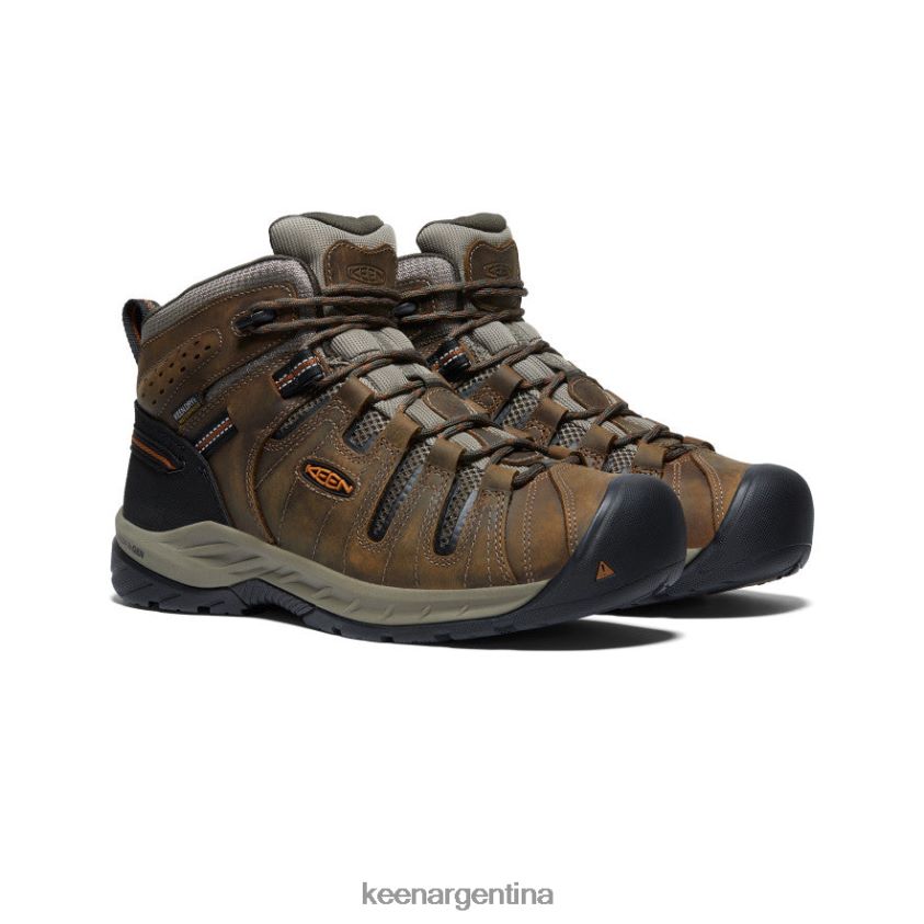 aceituna negra/atigrado calzado KEEN Flint II impermeable medio (puntera blanda) T0822B75 hombres