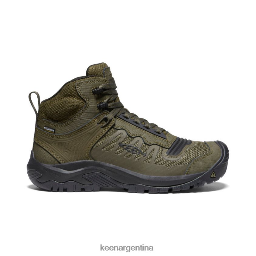 oliva oscuro/negro calzado KEEN reno kbf impermeable medio (puntera blanda) T0822B6 hombres