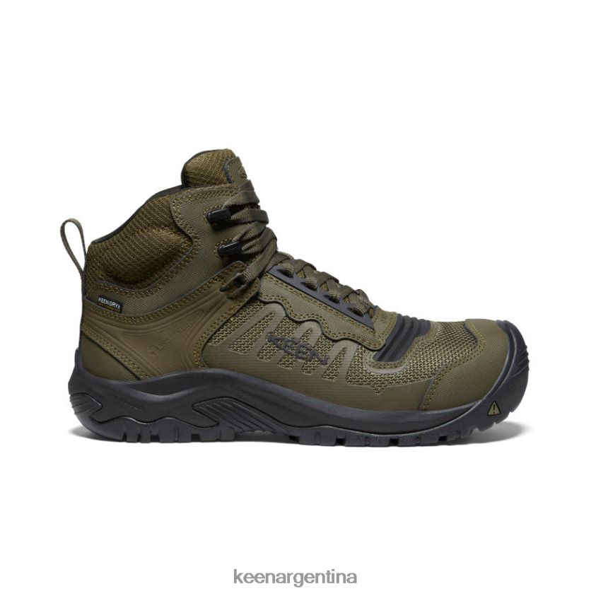 oliva oscuro/negro calzado KEEN reno mid kbf impermeable (puntera de fibra de carbono) T0822B20 hombres