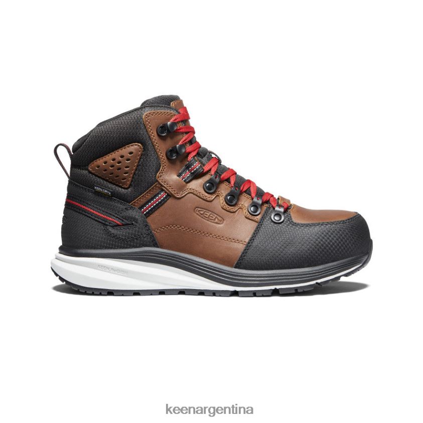 tabaco/negro calzado KEEN Bota impermeable con gancho rojo (puntera de fibra de carbono) T0822B223 hombres