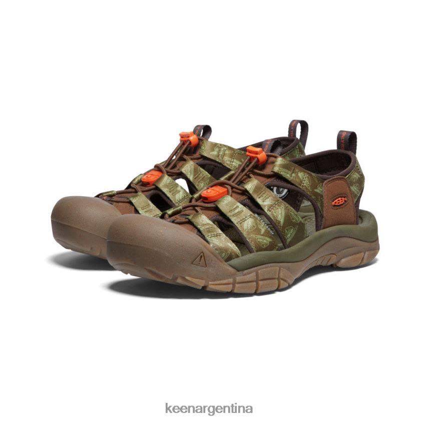 oso ahumado/oliva militar calzado KEEN newport retro x oso ahumado T0822B82 hombres