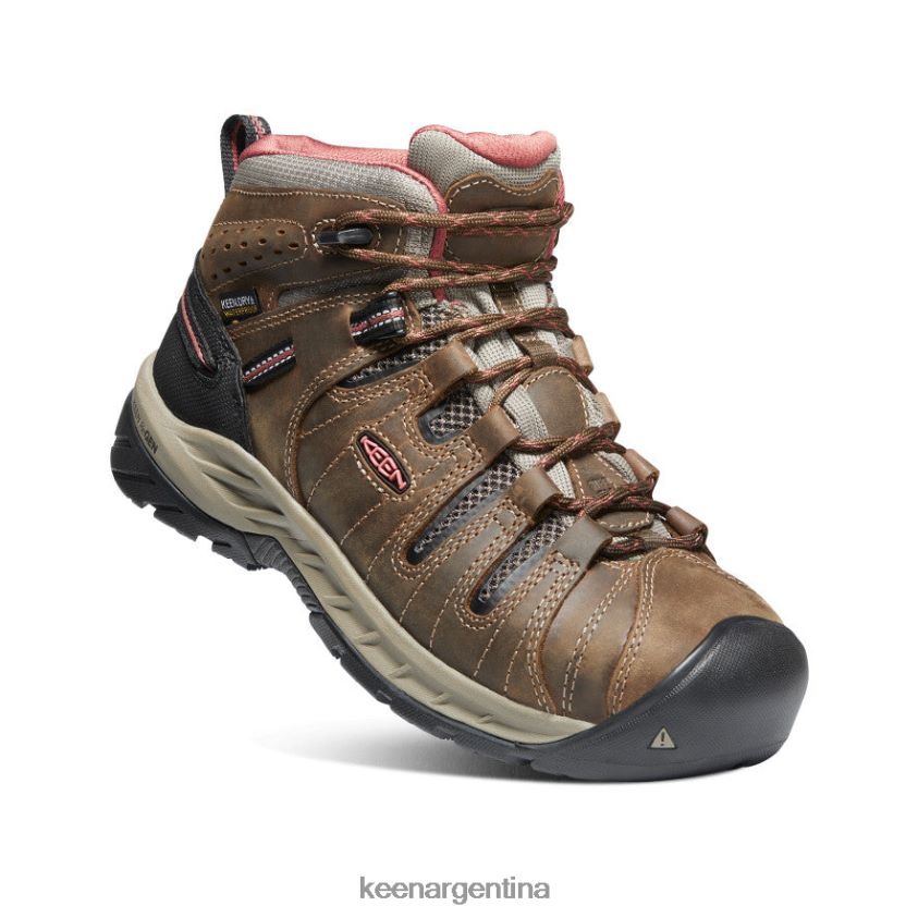 marrón cascada/polvo de ladrillo calzado KEEN Bota impermeable Flint II (puntera blanda) T0822B608 mujer