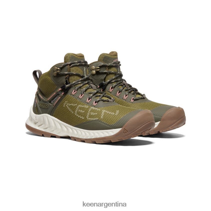 verde oliva/abedul plateado calzado KEEN bota impermeable nxis evo T0822B468 mujer