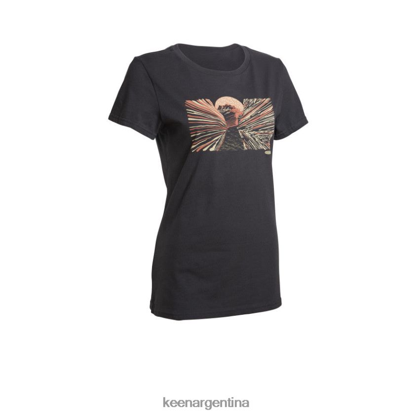 negro ropa KEEN camiseta del cañón ranura T0822B664 mujer