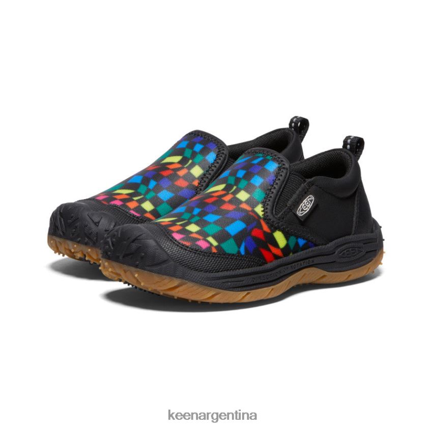 negro/multicolor calzado KEEN perro de velocidad sin cordones T0822B714 pequeños niños