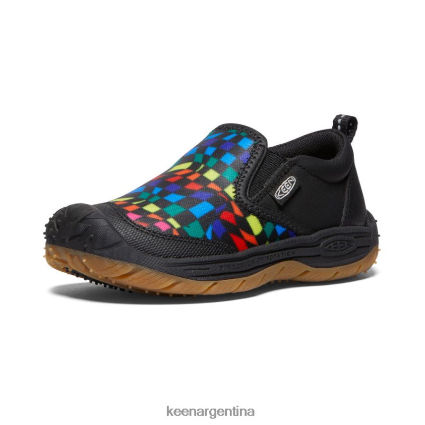 negro/multicolor calzado KEEN perro de velocidad sin cordones T0822B714 pequeños niños