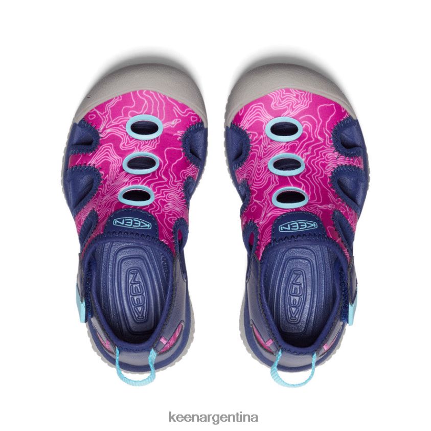 azul profundo/festival fucsia calzado KEEN sandalia raya T0822B866 pequeños niños