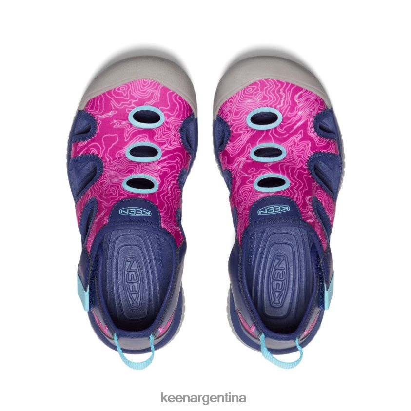 azul profundo/festival fucsia calzado KEEN sandalia raya T0822B917 niños grandes