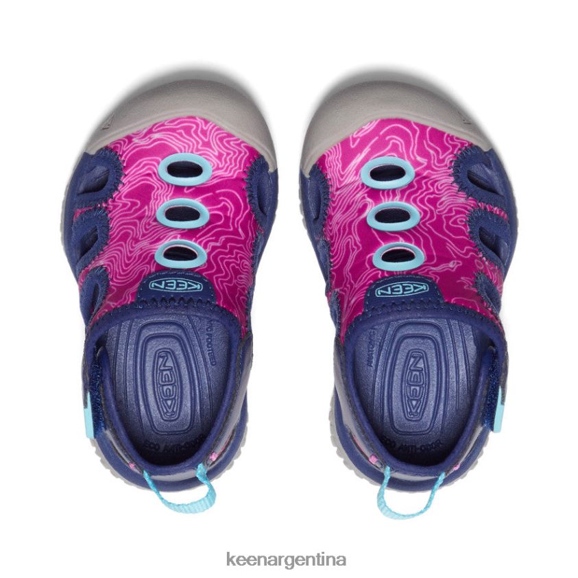 azul profundo/festival fucsia calzado KEEN sandalia raya T0822B945 niños pequeños