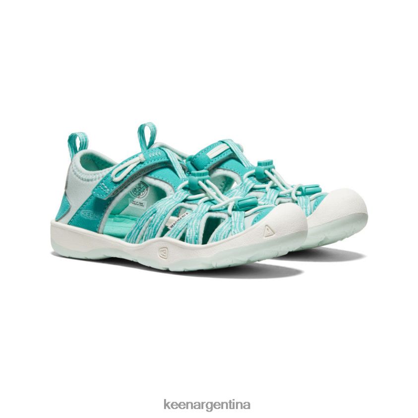 cascada/vidrio azul calzado KEEN sandalia moxie T0822B961 pequeños niños