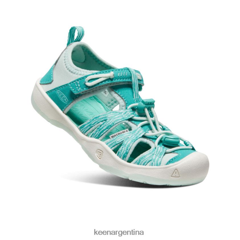 cascada/vidrio azul calzado KEEN sandalia moxie T0822B961 pequeños niños