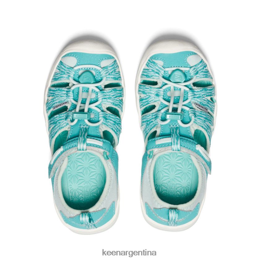 cascada/vidrio azul calzado KEEN sandalia moxie T0822B961 pequeños niños