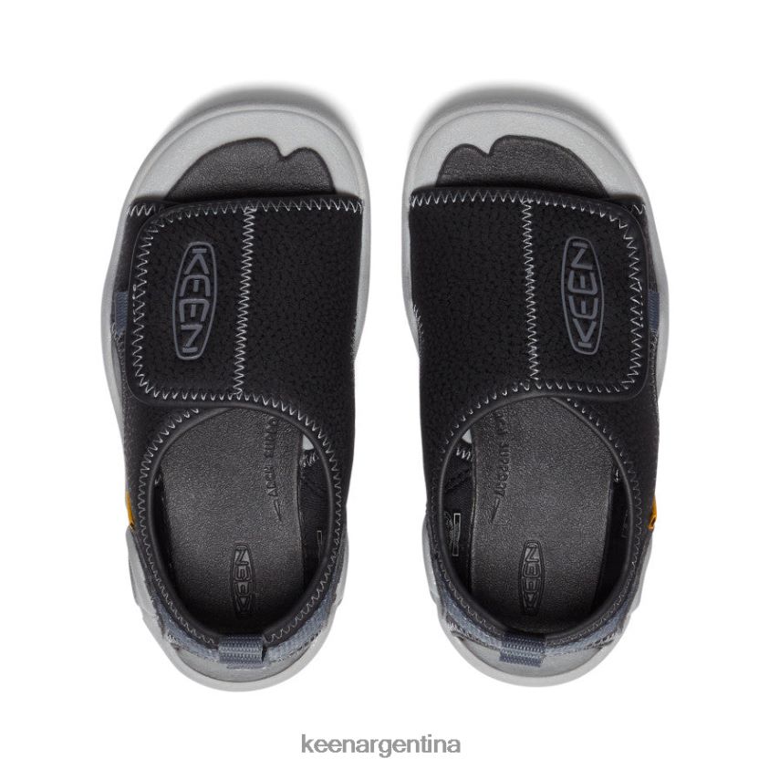 negro/gris acero calzado KEEN Knotch River con puntera abierta T0822B930 pequeños niños