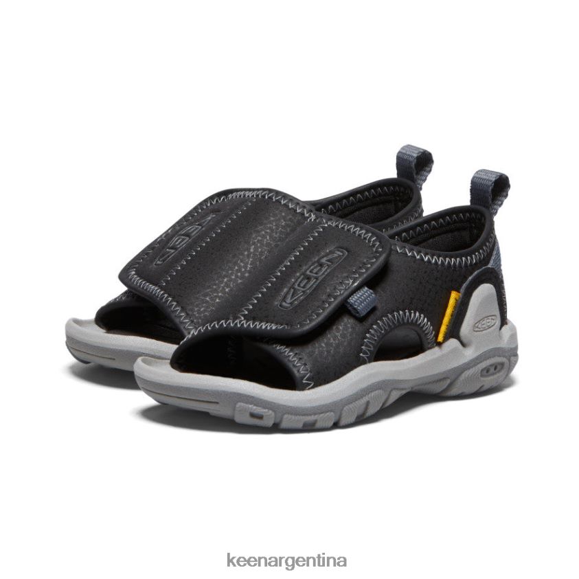 negro/gris acero calzado KEEN Knotch River con puntera abierta T0822B932 niños pequeños