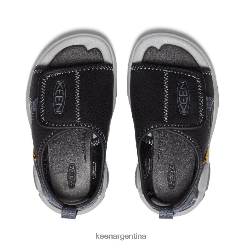 negro/gris acero calzado KEEN Knotch River con puntera abierta T0822B932 niños pequeños