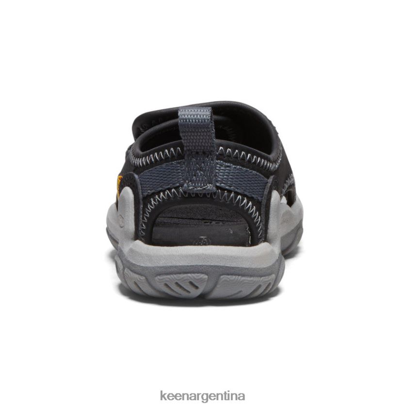 negro/gris acero calzado KEEN Knotch River con puntera abierta T0822B932 niños pequeños