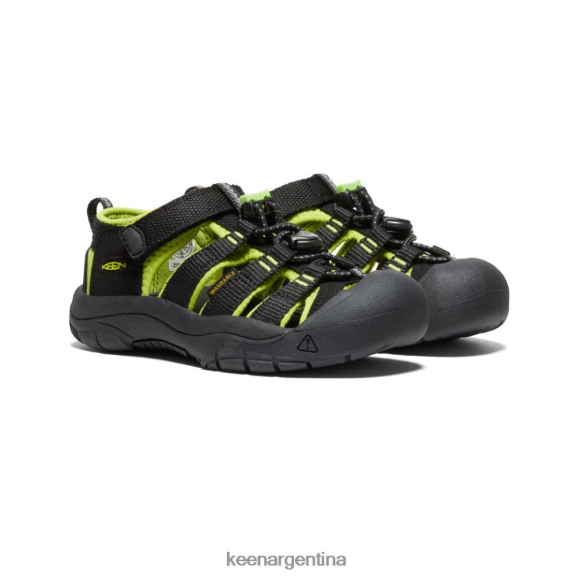negro/verde lima calzado KEEN newport h2 T0822B745 pequeños niños