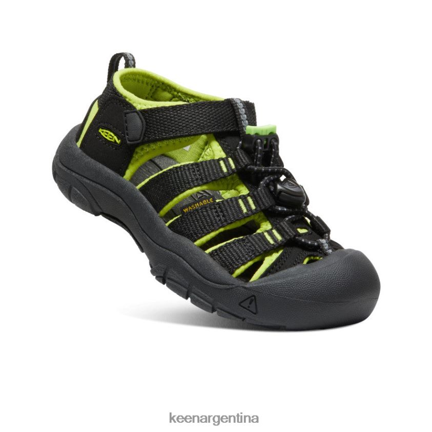 negro/verde lima calzado KEEN newport h2 T0822B745 pequeños niños