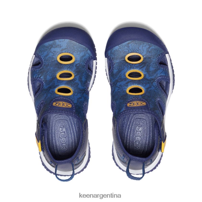 profundidades brillantes de cobalto/azul calzado KEEN sandalia raya T0822B865 pequeños niños